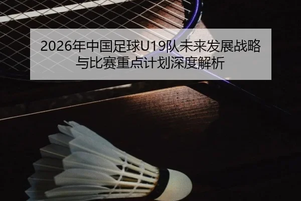 2026年中国足球U19队未来发展战略与比赛重点计划深度解析